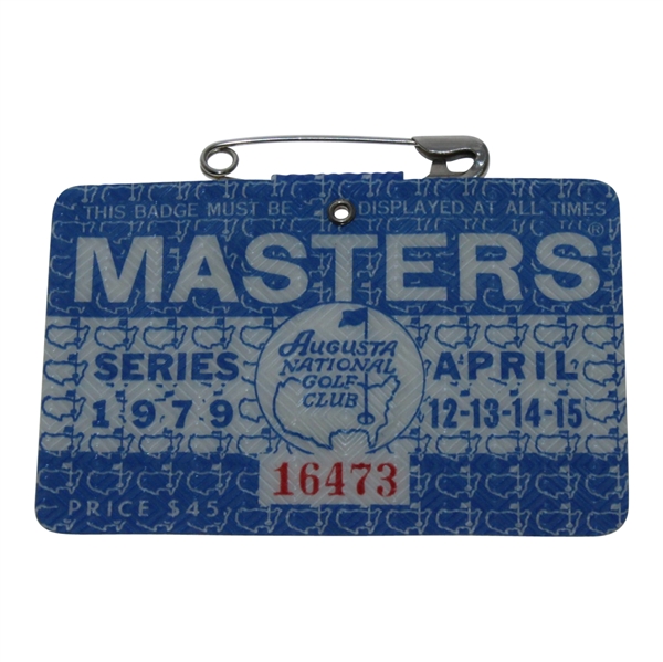 1979 Masters Tournament Series Badge #16473 - Fuzzy Zoeller Winner