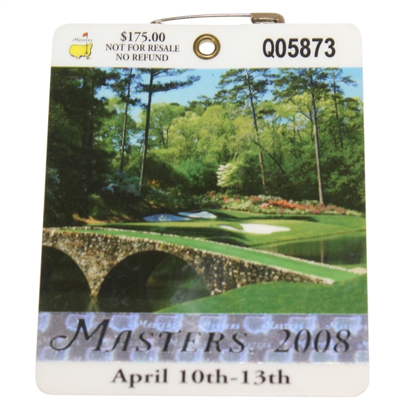 2008 Masters Tournament Series Badge #Q05873 - Trevor Immelman Win