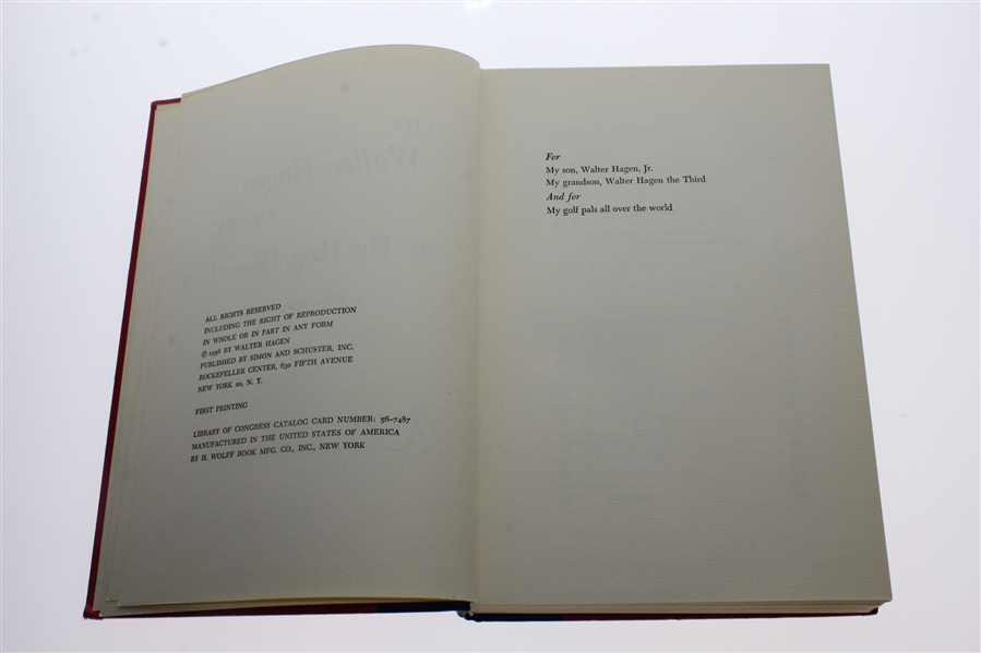 Walter Hagen Signed 1956 'The Walter Hagen Story' - First Printing JSA ALOA