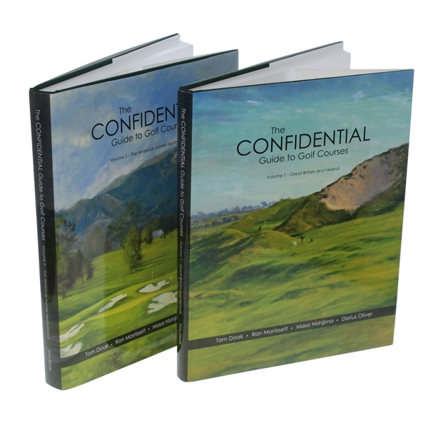 Vol 1 & Vol 2 of 'The Confidential Guide to Golf Courses' Signed by Tom Doak JSA ALOA