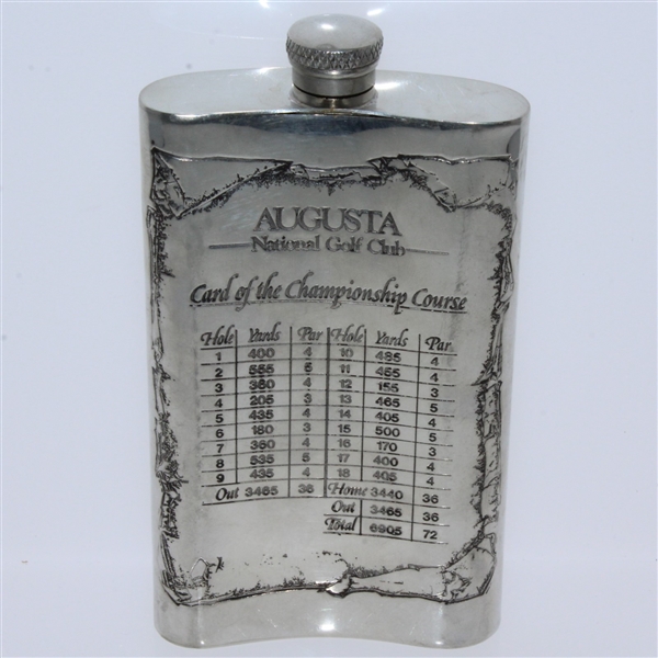 Augusta National Golf Club English Pewter Golf Flask - Good Condition