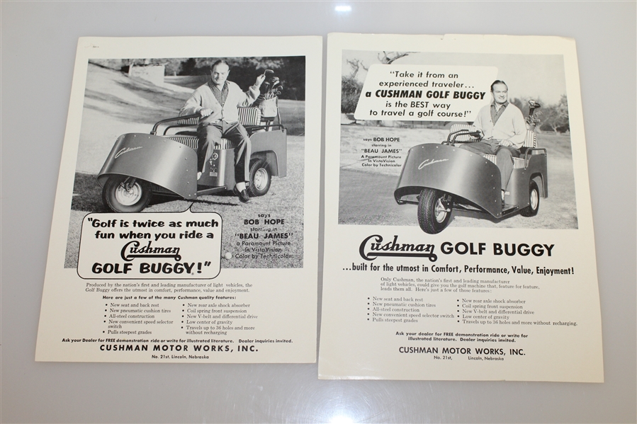 Ben Hogan's Personal Vintage Cushman Golf Buggy Advertisements