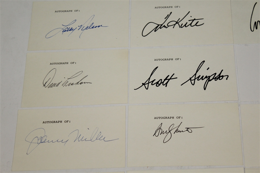 Twenty US Open Champions Signed Index Cards - Great Condition - JSA ALOA