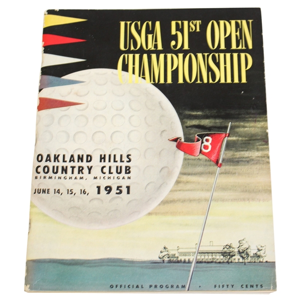1951 US Open at Oakland Hills CC Program - Ben Hogan Winner