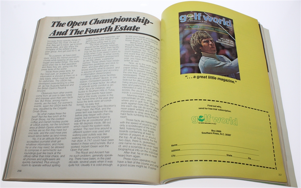 1980 US Open Program - Nicklaus Win