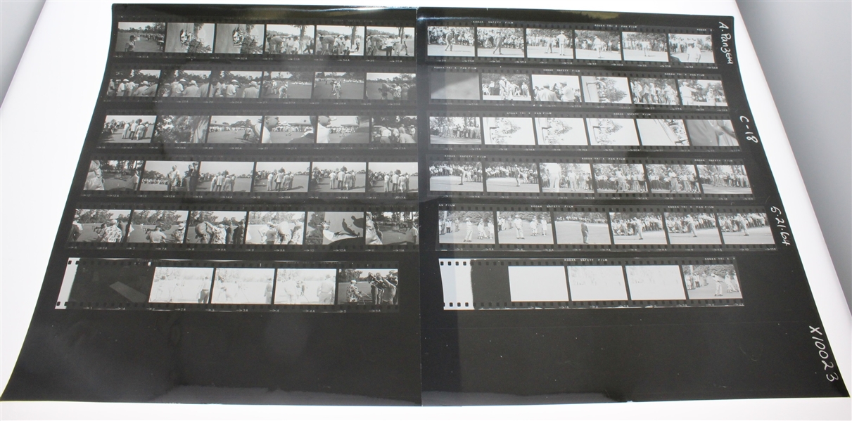 1964 Exhibition Match Hogan vs. Snead Black and White Proof Sheets - 21 Sheets