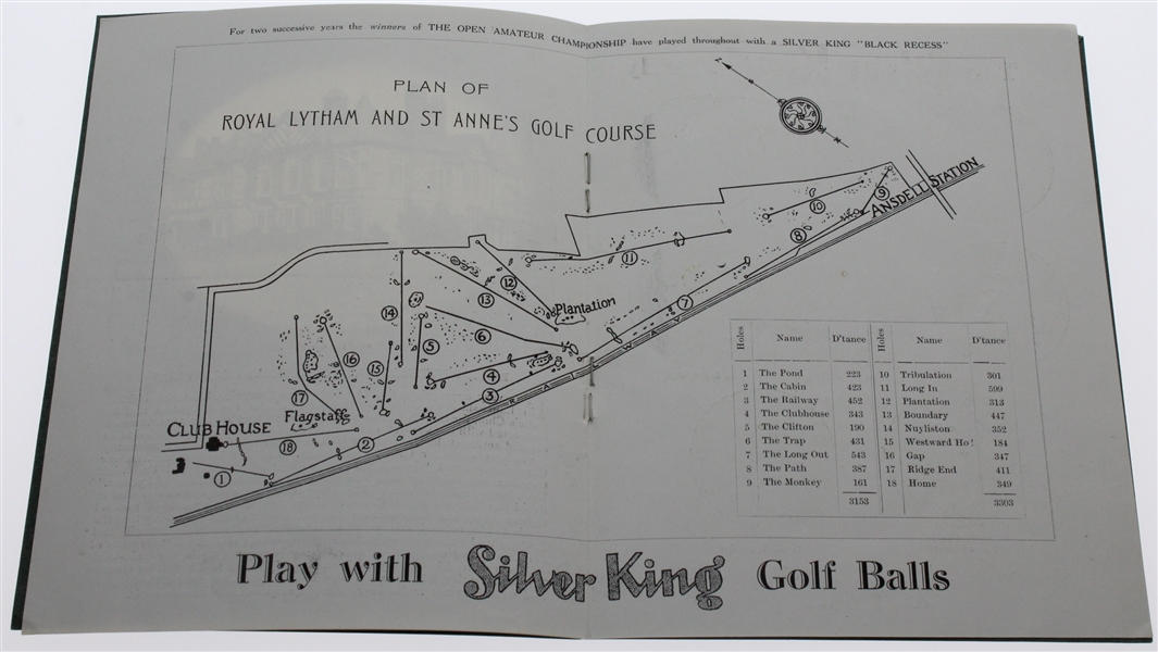 Silvertown Co. 1926 Open Championship at Royal Lytham & St Annes Pamphlet-Bobby Jones Win
