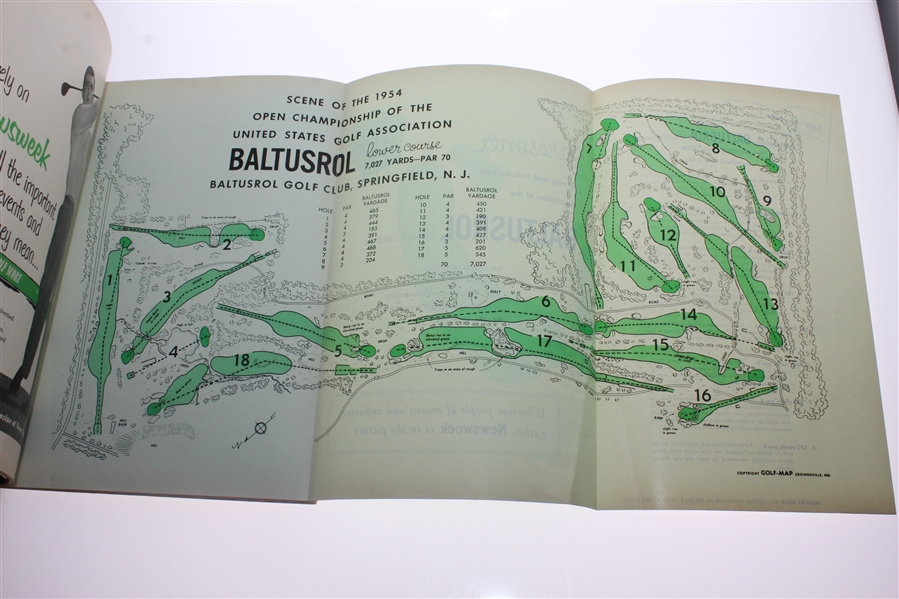 1954 US Open at Baltusrol Golf Club Program - Ed Furgol Winner