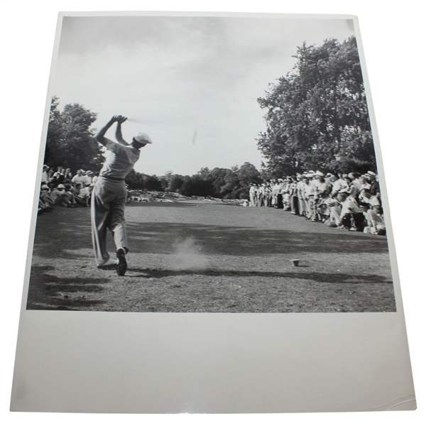 Ben Hogan Personal 11 x 14 Hy Peskin Original Life Magazine Photo -1950 U.S. Open 71st Hole Tee Ball Shot