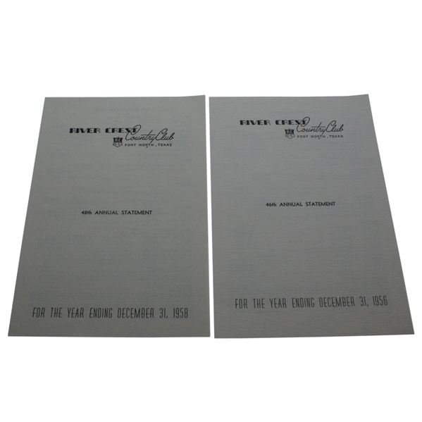 Ben Hogan Member, His Two River Crest Country Club Annual Statements - 1956 & 1958