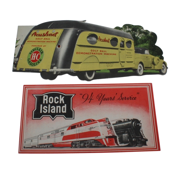 Ben Hogan's Vintage Advertisement Brochures - Acushnet Titleist and Rock Island Railroad