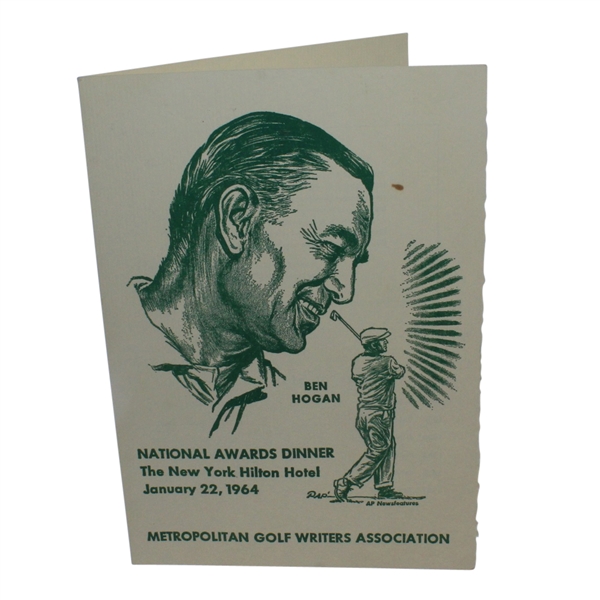 1964 Metropolitan Golf Writers Association National Awards Dinner Program - Ben Hogan on Cover