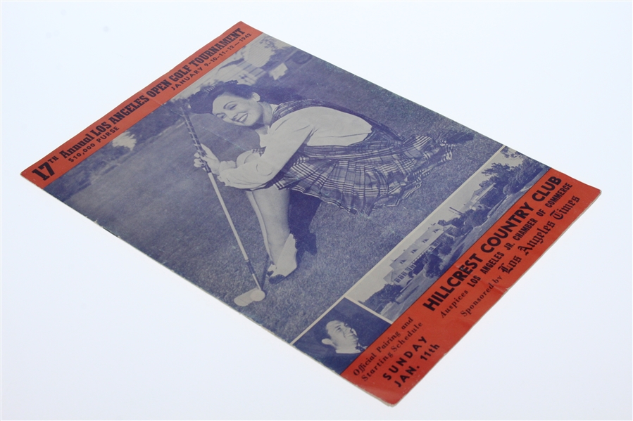 1942 Los Angeles Open Pairing & Starting Schedule Pamphlet - Ben Hogan Winner