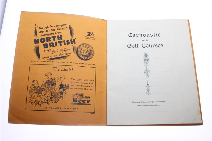 1937 Open Championship Carnoustie Commentary Program - Published by Carnoustie GC Committee