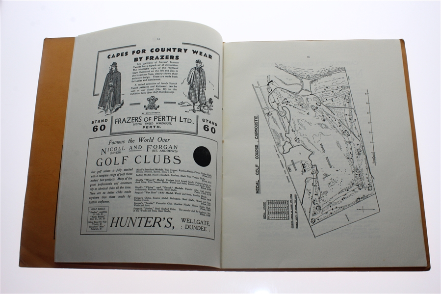 1937 Open Championship Carnoustie Commentary Program - Published by Carnoustie GC Committee