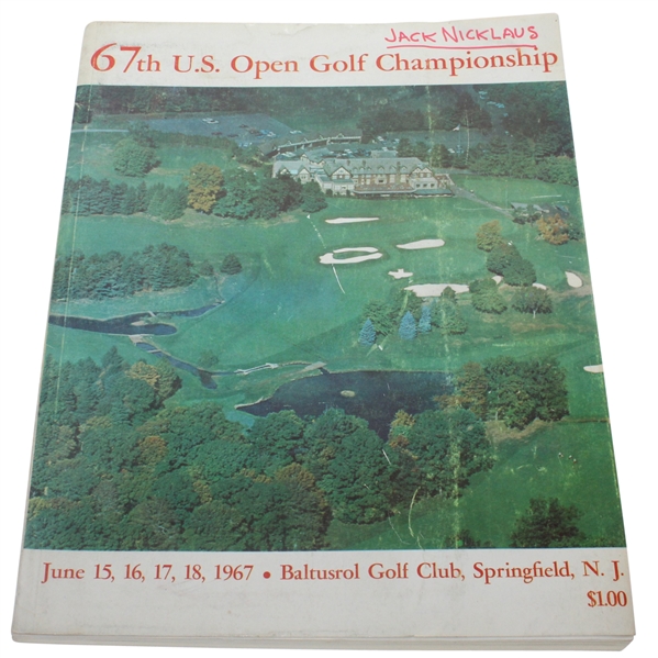 1967 US Open at Baltusrol Program - Nicklaus Win