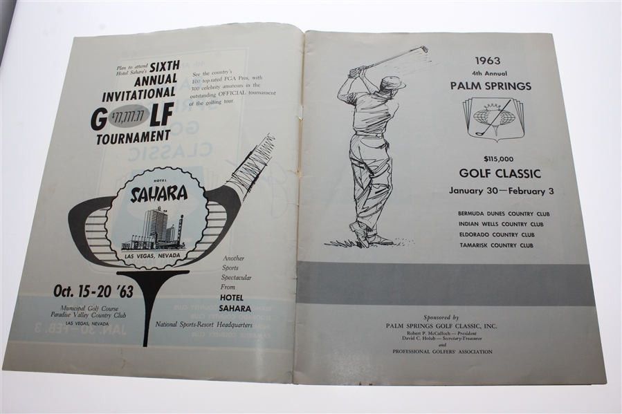 Jack Nicklaus Signed 1963 Palm Springs Golf Classic Program- 4th Career Win- JSA ALOA