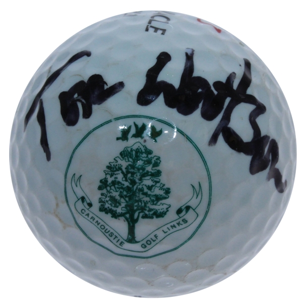 Tom Watson Signed Carnoustie Golf Links Logo Golf Ball JSA ALOA