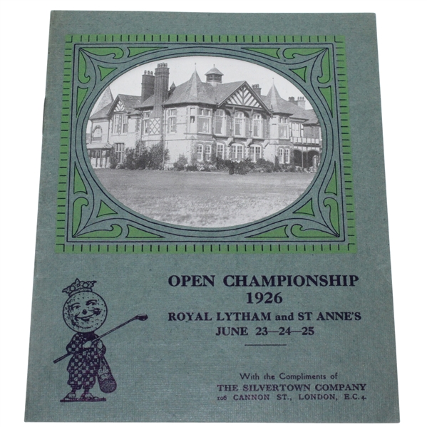 Silvertown Co. 1926 Open Championship at Royal Lytham & St Annes Pamphlet-Bobby Jones Win