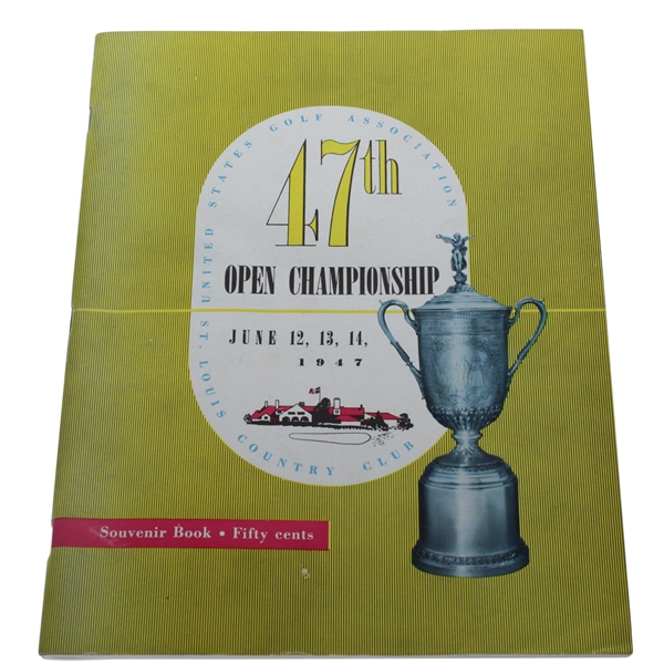 1947 US Open at St. Louis Country Club Program - Lew Worsham Winner