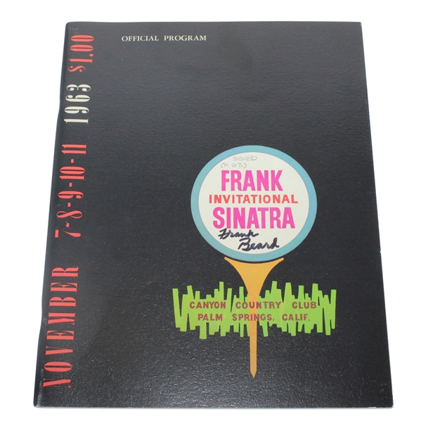 Frank Beard Signed 1963 Frank Sinatra Invitational Program JSA ALOA