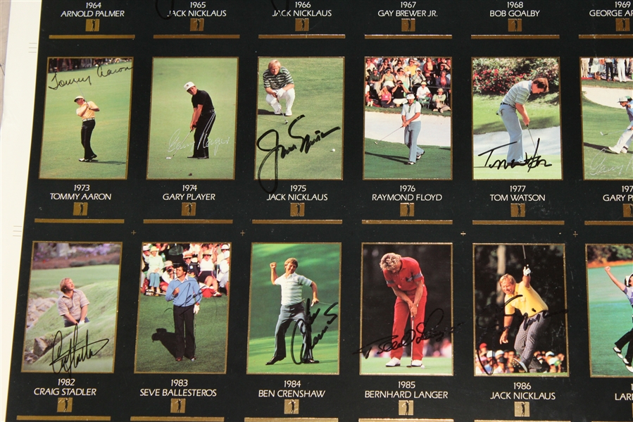 Picard, Palmer (4), Snead (3), Nicklaus (6), & others Multi-Signed (41) Uncut Proof Sheet of GSV Cards JSA ALOA