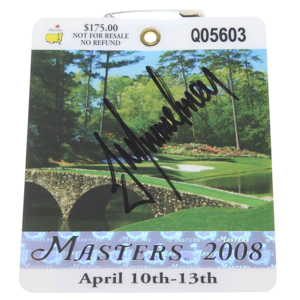 Trevor Immelman Signed 2008 Masters Badge #Q05603 JSA ALOA