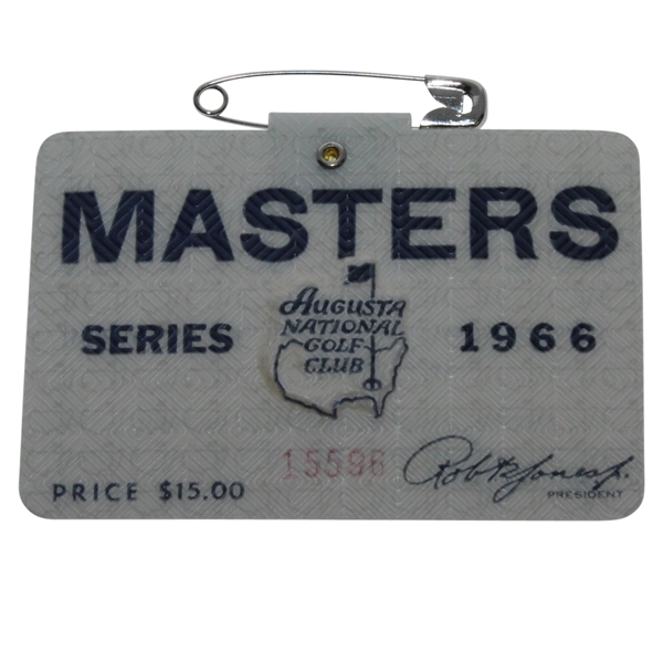 1966 Masters Tournament Badge #15596 - Jack Nicklaus Winner