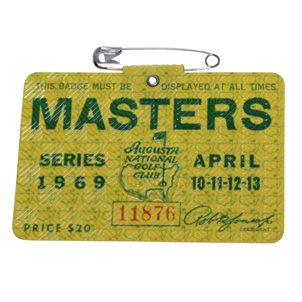1969 Masters Tournament Badge #11876 - George Archer Winner
