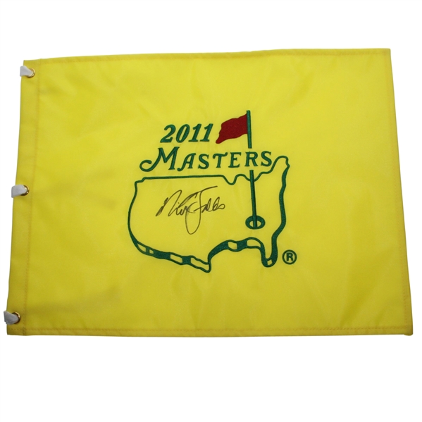 Nick Faldo Signed 2014 Masters Embroidered Flag JSA ALOA
