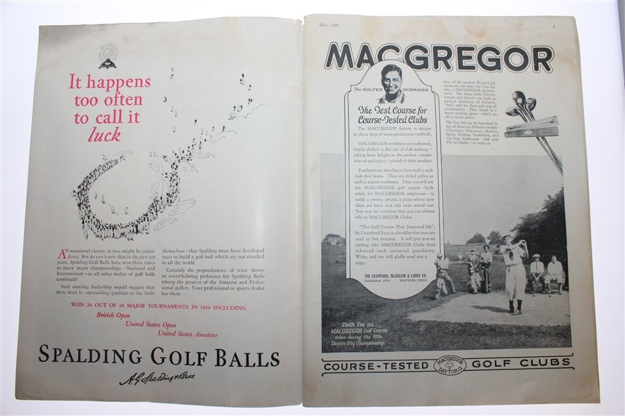 1927 Golfers Magazine - May - Bobby Jones & Ryder Cup Content