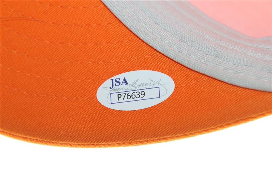 Rickie Fowler Signed Orange with White PUMA Hat JSA #P76639
