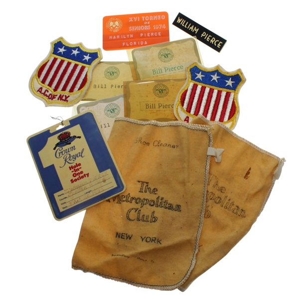 Metropolitan Club Shoe Cleaners, Crown Royal Hole-In-One Bag tag, ID's, & Patches