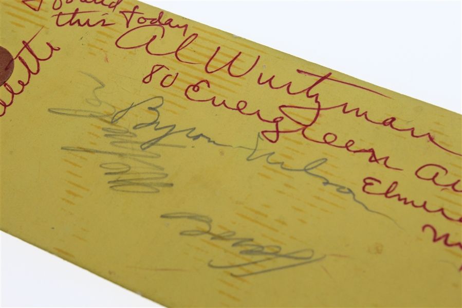 Byron Nelson & Jug McSpaden Signed 1945 Exhibition Ticket #1565 JSA ALOA