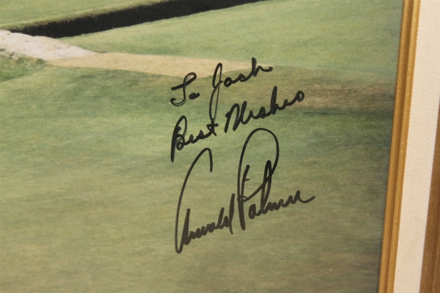 Arnold Palmer Signed 11x14 Framed Bridge Shot - Personalized to Jack Framed JSA ALOA