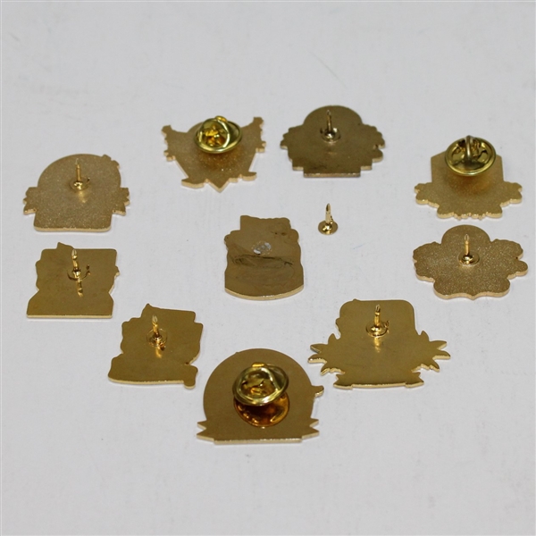 Lot of Ten Masters Commemorative Pins - 2003, 2004, 2006, & 2008-2014