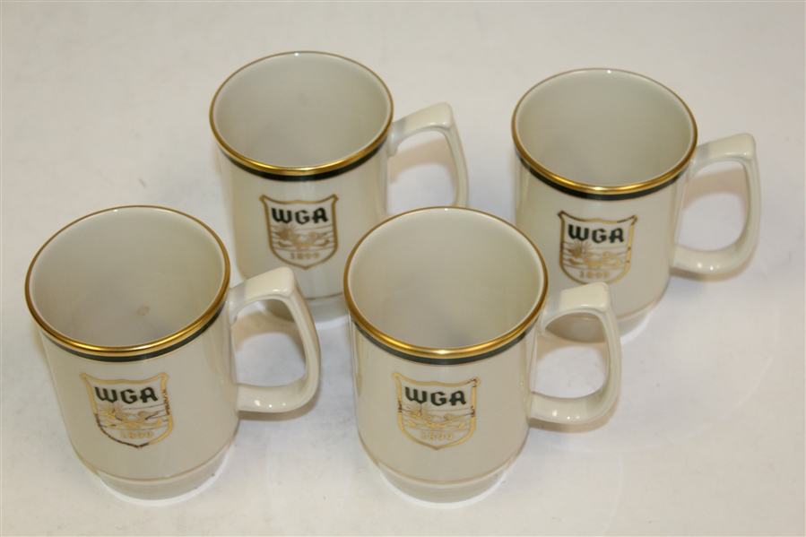 1992 Chick Evans WGA Logo Memorial Pro-Am Ceramic Teapot & Glasses Set