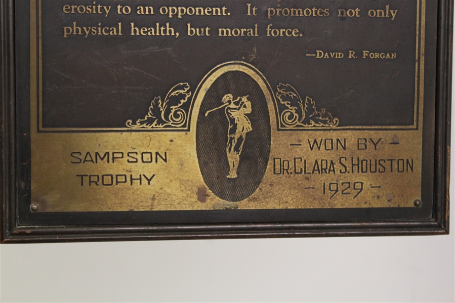 1929 The Sampson Trophy Bronze Golf Award with David R. Forgan Golf Description
