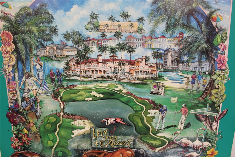 Lely Resort Colorful Print Signed by Course Designers Player, Trevino, & Jones Sr. JSA ALOA