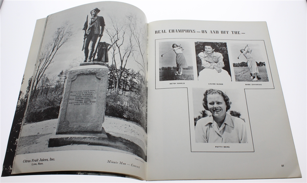 1954 US Women's Open Program and Rules of Golf Booklet - Babe Zaharias Win