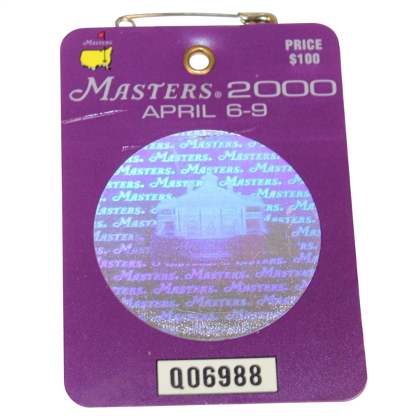 2000 Masters Tournament Series Badge #Q06988 - Vijay Singh Win