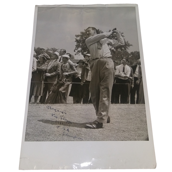 Vic Ghezzi Signed Photo with '1941 PGA Champion' Notation JSA ALOA