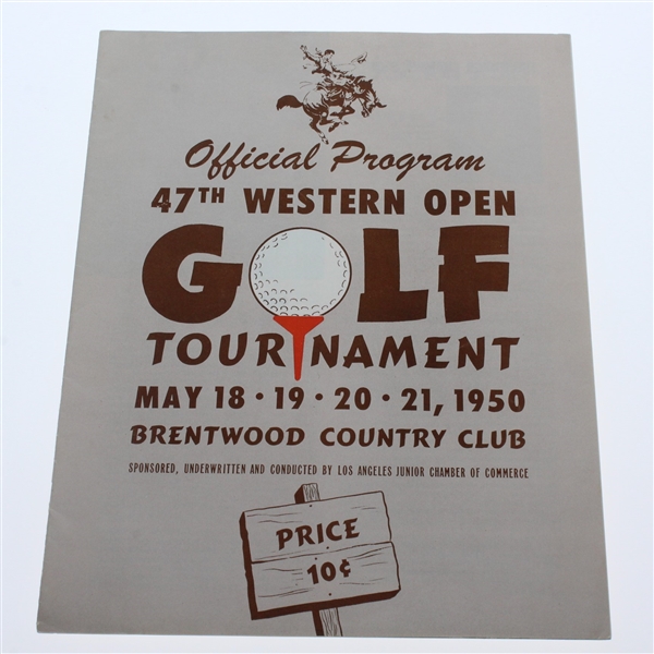 1950 Western Open Program, Contestant & Caddie Badge, WGA Guest Badge, Snead Signed Photo JSA ALOA