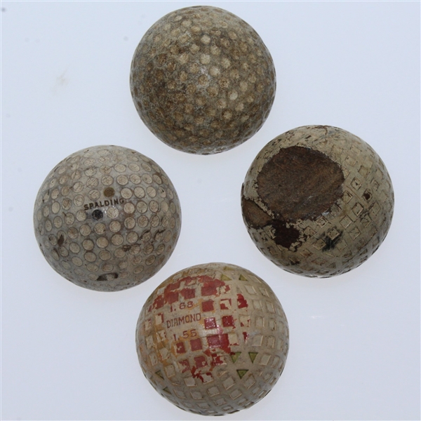 Four Classic Golf Balls - Diamond (1.68 1.55), Kro-Flite, Unmarked Mesh, & Unmarked