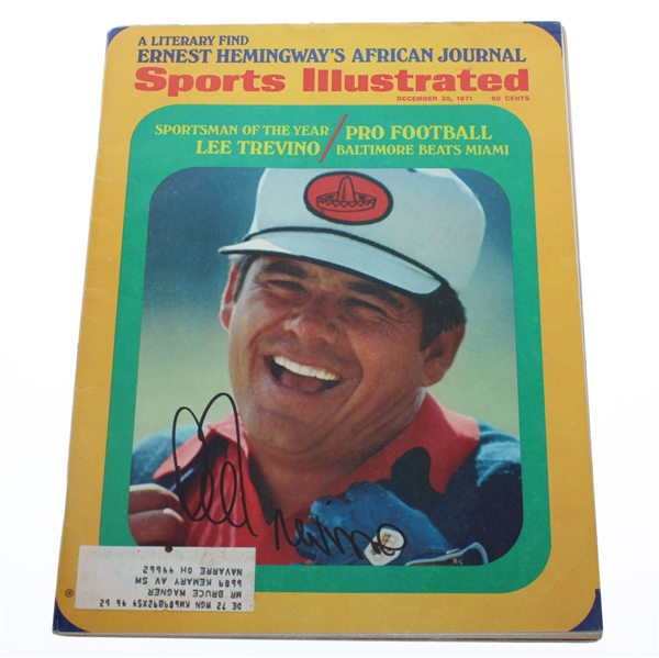 Lee Trevino Signed December 20, 1971 Sports Illustrated Magazine JSA #P36693