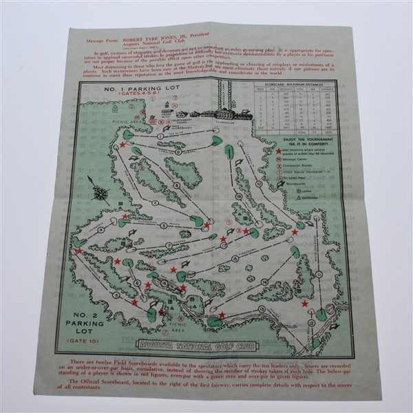 1986 Masters Spec Guide & 1986 Masters Sunday Pairing Sheet - Roth Collection