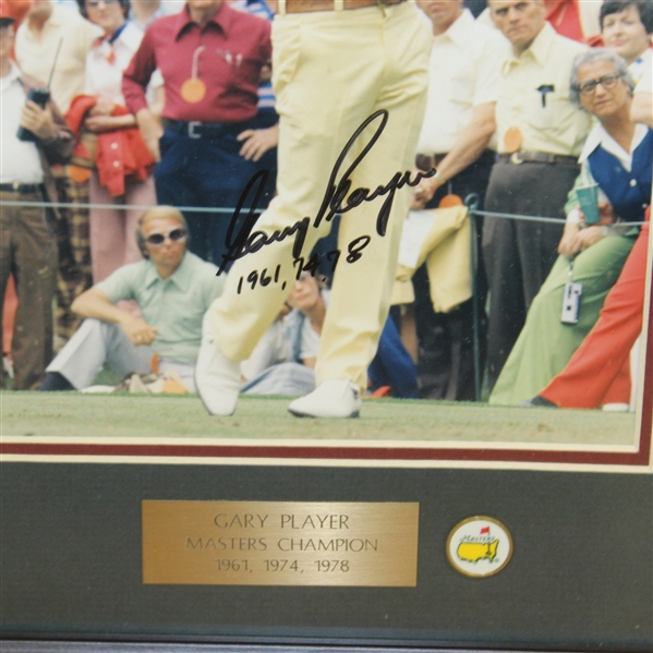 Gary Player Signed Masters Shot Display with Notation - Framed JSA ALOA