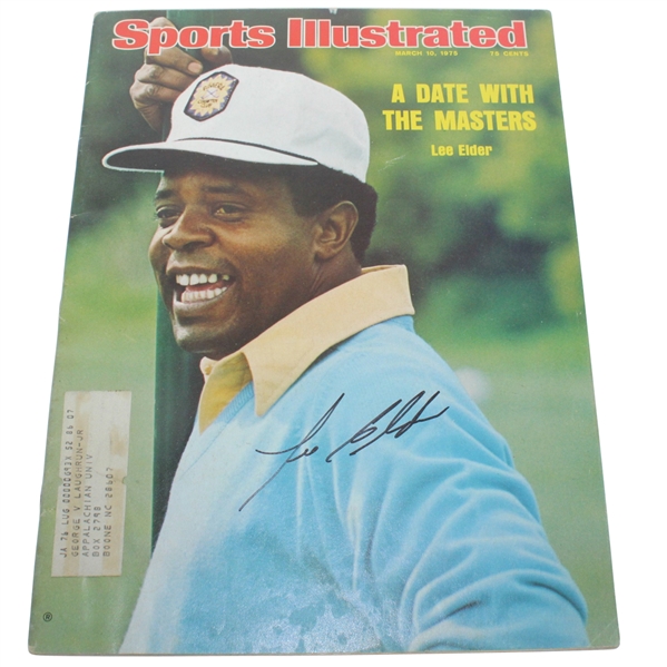 Lee Elder Signed March 10, 1975 Sports Illustrated Magazine JSA ALOA
