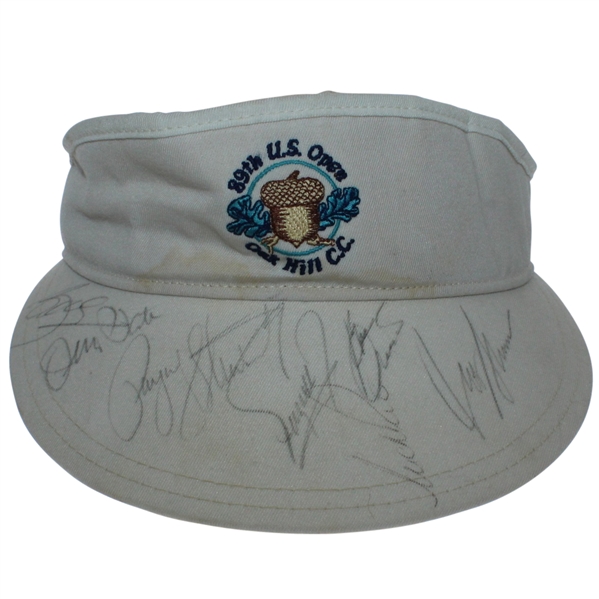 Multi-Signed 1989 US Open at Oak Hill Visor - Payne Stewart, Seve Ballesteros, and 5 Other Major Champions JSA ALOA