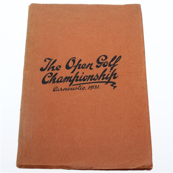 1931 Open Championship at Carnoustie Pamphlet - Tommy Armour Win